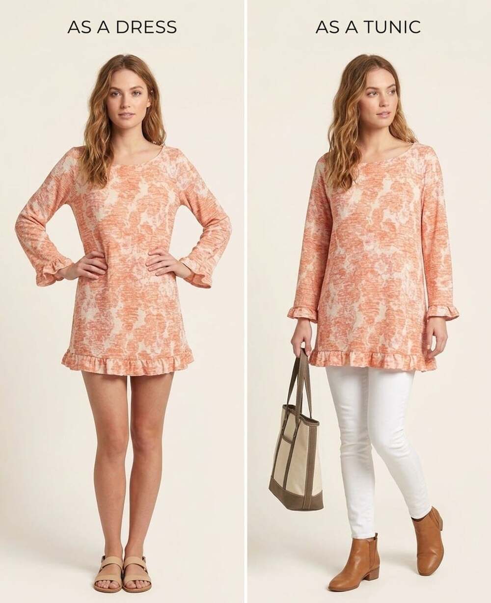 Rose +Olive Womens Orange Floral Long Sleeve Top